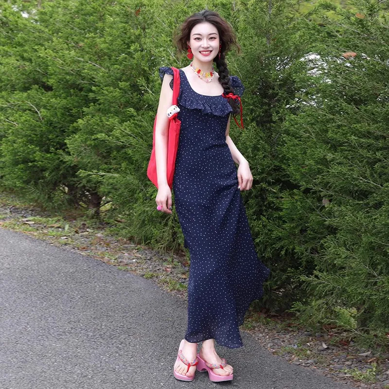 TWOPLUMGIRLS Sleeveless Dress Women's Navy Blue-3