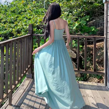 TWOPLUMGIRLS Slip Dress Women's Blue Green