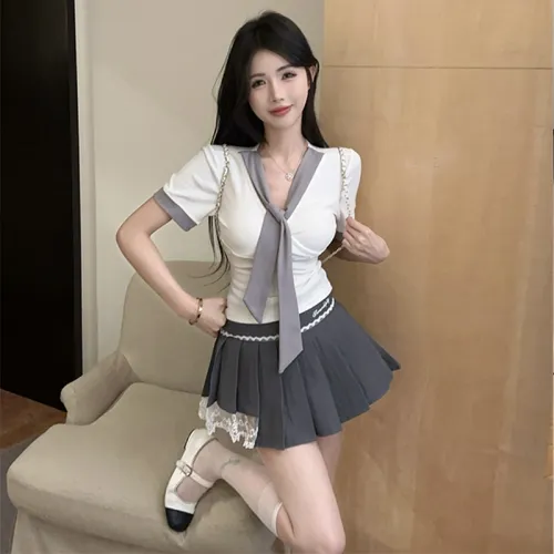 TWOPLUMGIRLS Two Piece Skirt Sets Women's