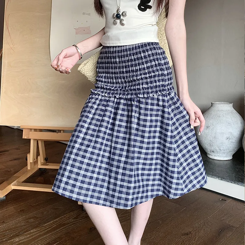 TWOPLUMGIRLS Sleeveless Dress Women's Blue Plaid-6