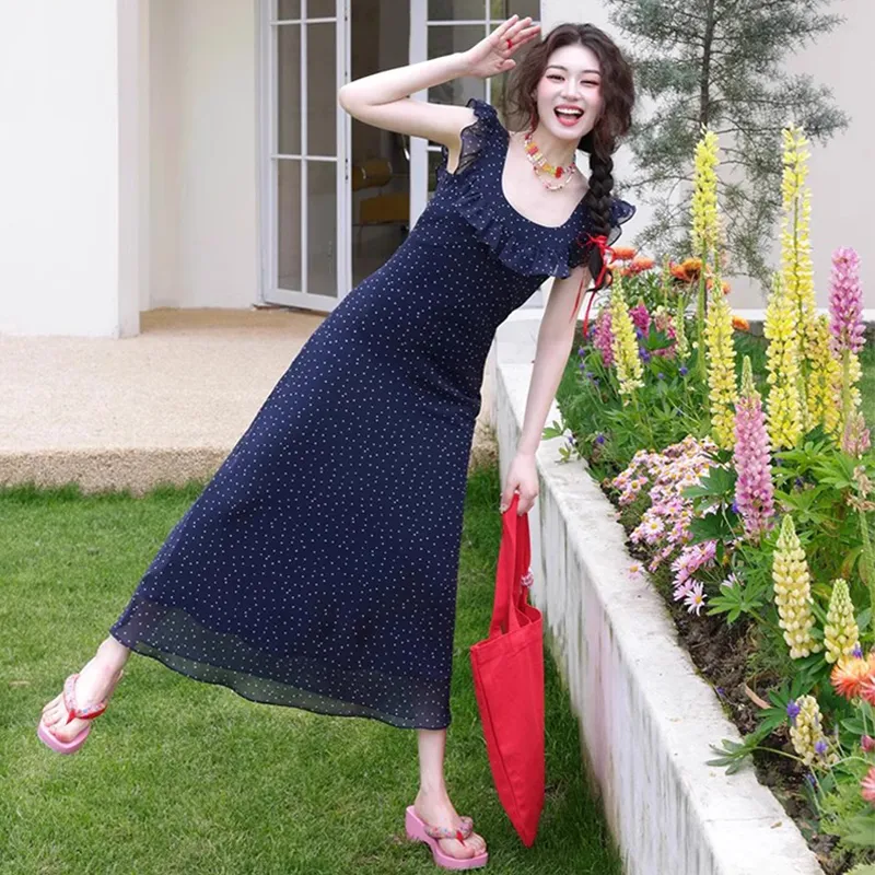 TWOPLUMGIRLS Sleeveless Dress Women's Navy Blue-5
