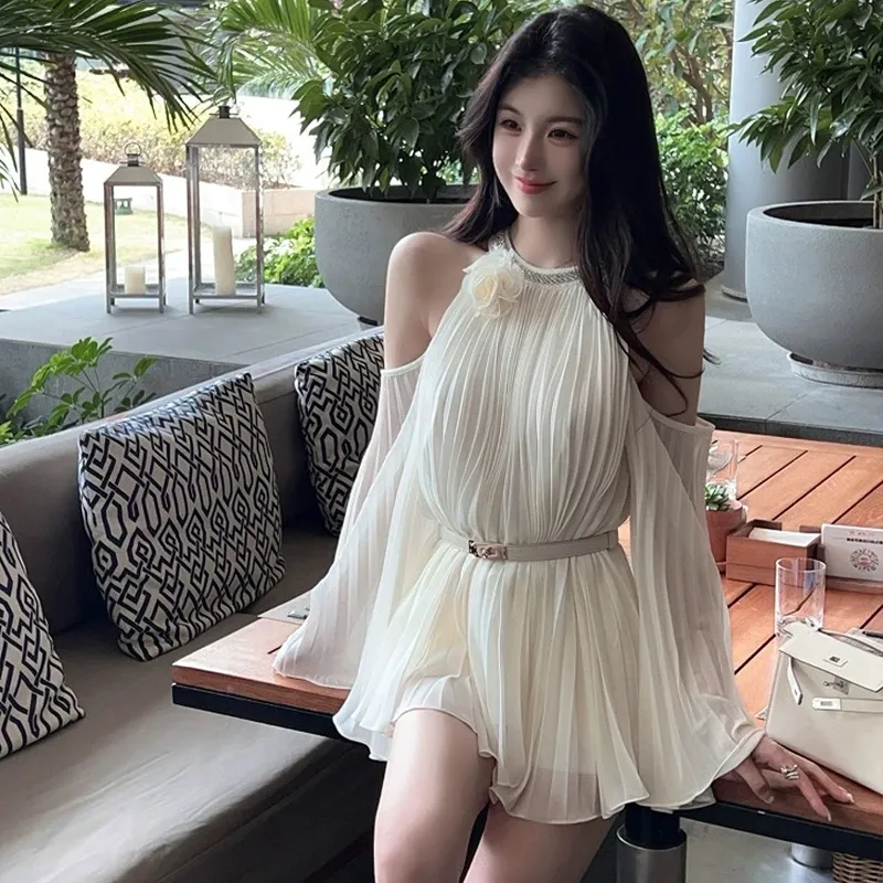 TWOPLUMGIRLS Long Sleeved Dress Women's Milk White-2