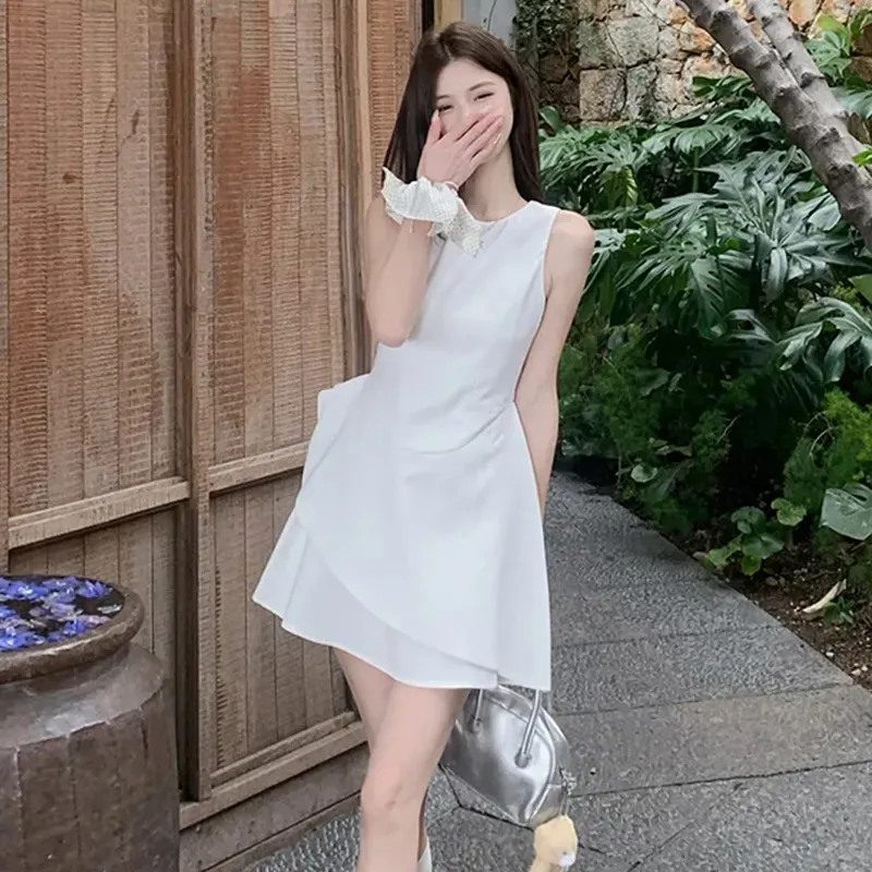 TWOPLUMGIRLS Sleeveless Dress Women's White-5