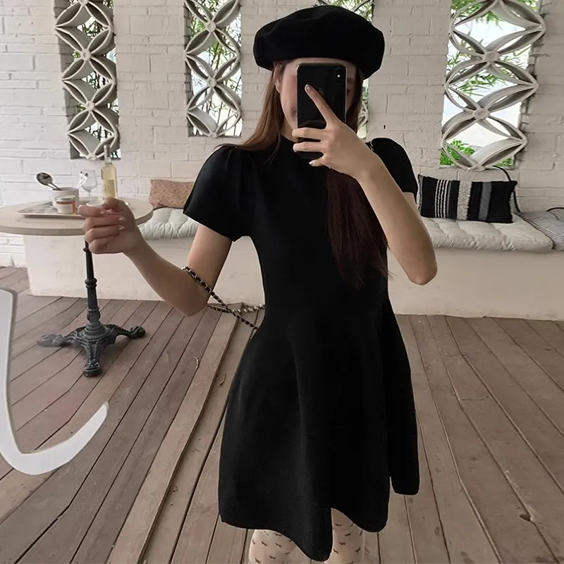 TWOPLUMGIRLS Short Sleeved Dress Women's Black-3