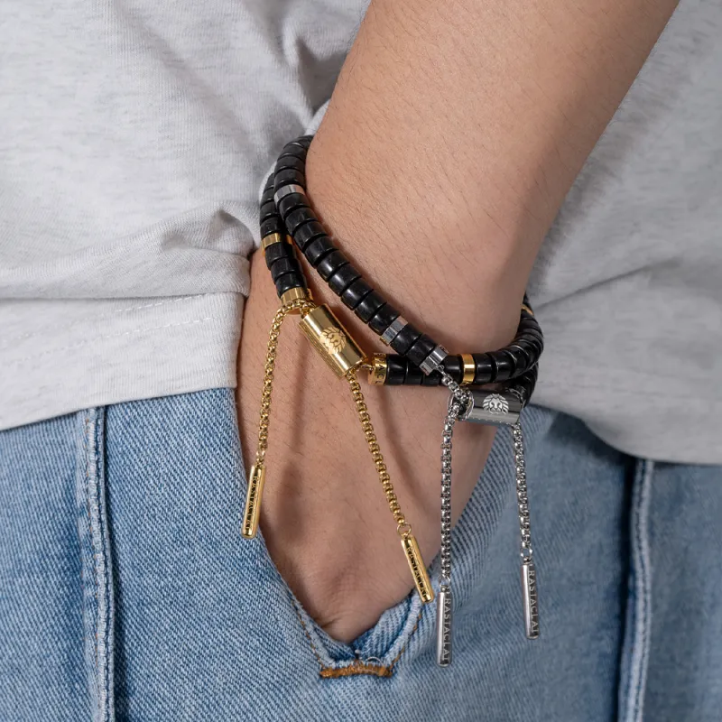 Rastaclat Titanium Steel Small Lion Chinese Style Bracelet Unisex-3