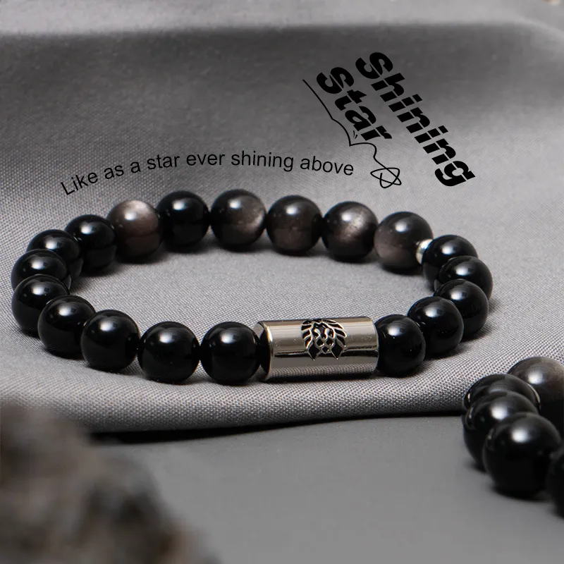 Rastaclat Agate Small Lion Chinese Style Beaded Bracelet Unisex-4