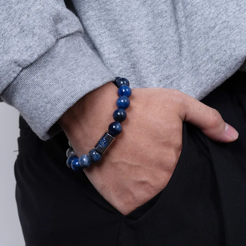 Rastaclat Tiger's Eye Stone Small Lion Chinese Style Jade Bracelet Unisex-1