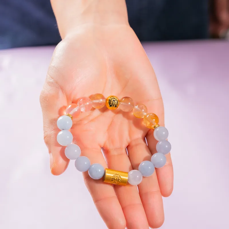 Rastaclat Crystal Small Lion Jade Bracelet Unisex-1