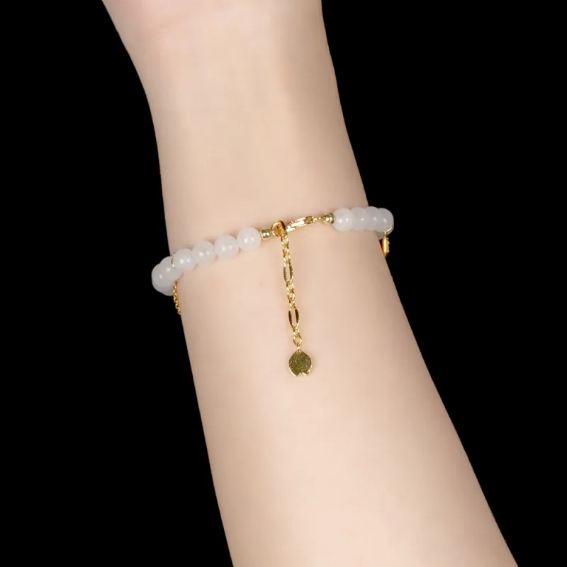 Rastaclat Chalcedony Small Lion Chinese Style Beaded Bracelet Unisex-4