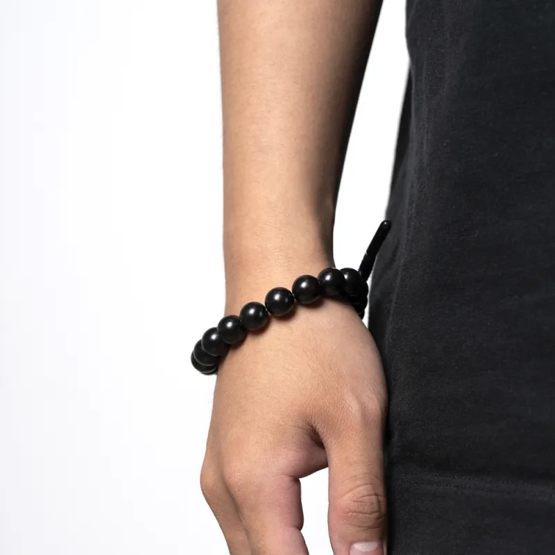 Rastaclat Ebony Small Lion Chinese Style Beaded Bracelet Unisex-1
