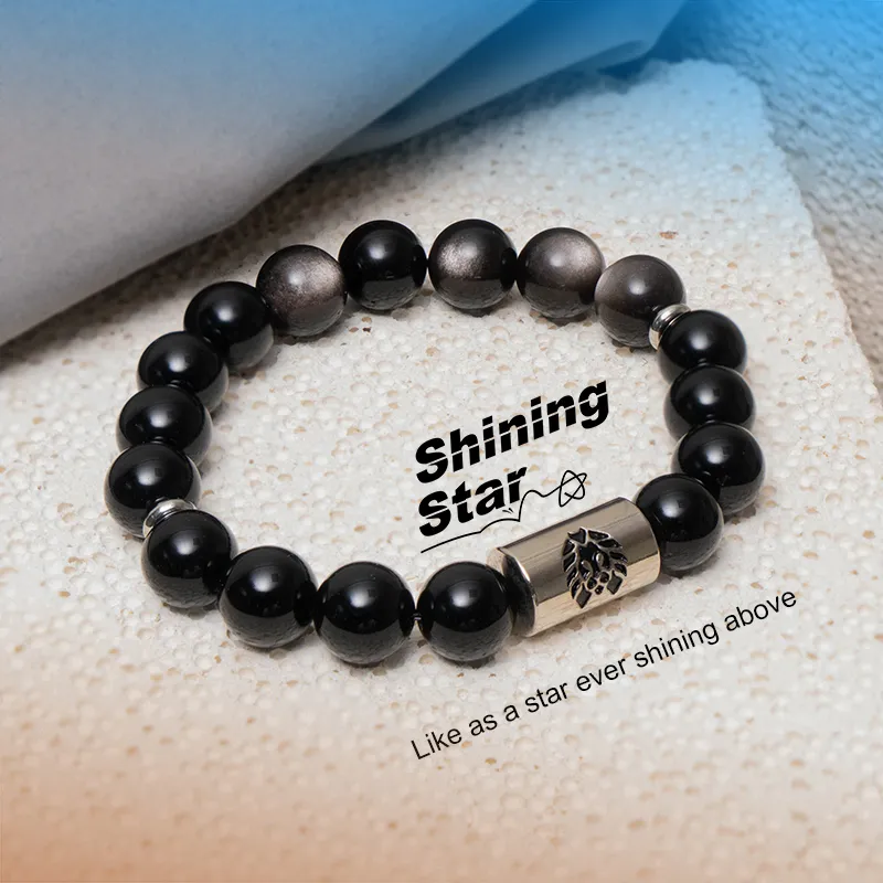 Rastaclat Agate Small Lion Chinese Style Beaded Bracelet Unisex-1