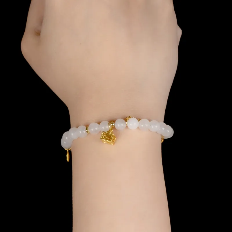 Rastaclat Chalcedony Small Lion Chinese Style Beaded Bracelet Unisex-11
