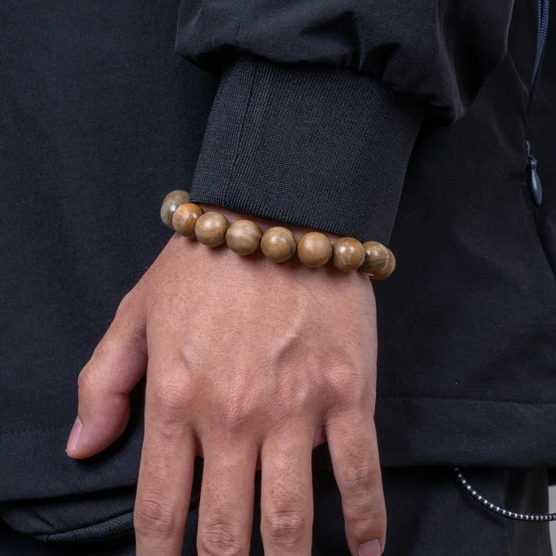 Rastaclat Green Sandalwood Small Lion Chinese Style Wooden Bracelet Unisex-6