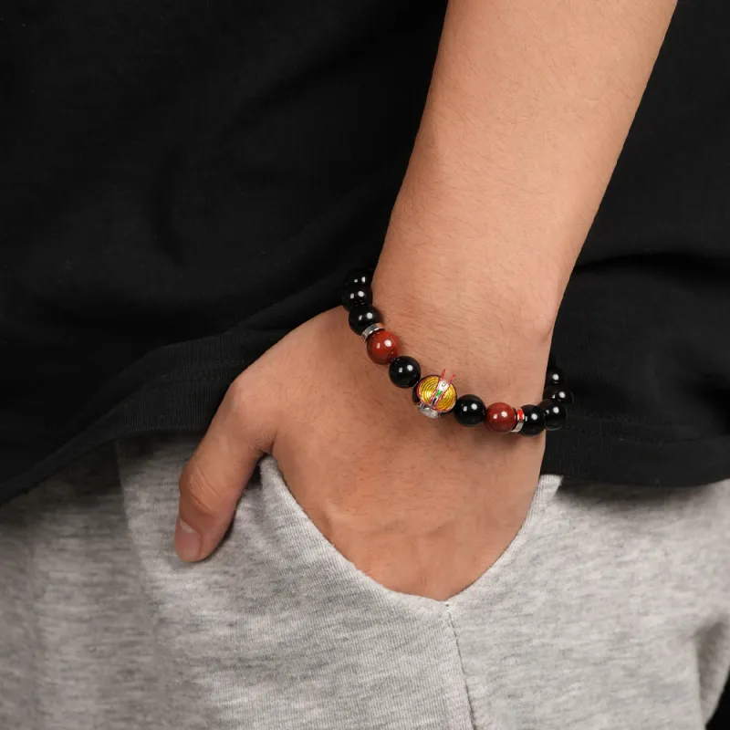 Rastaclat Agate Small Lion Chinese Style Beaded Bracelet Unisex-6
