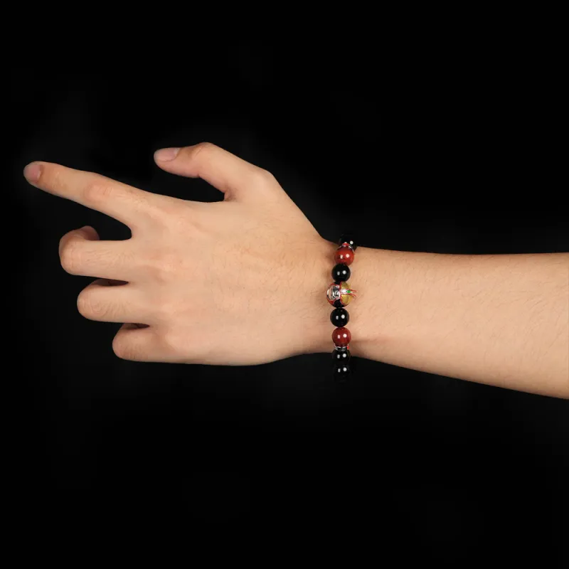 Rastaclat Agate Small Lion Chinese Style Beaded Bracelet Unisex-9