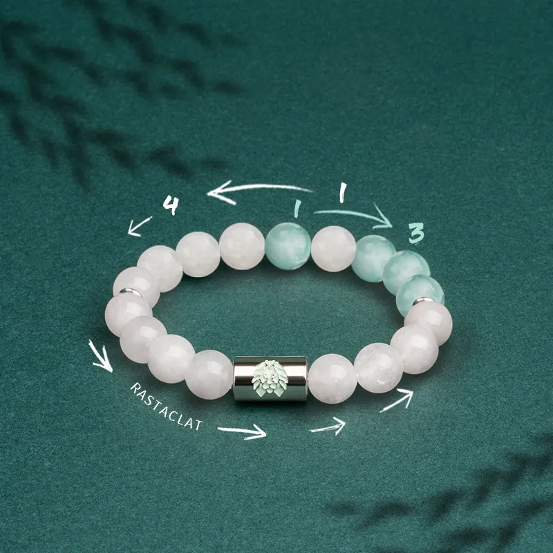 Rastaclat Chalcedony Small Lion Chinese Style Jade Bracelet Unisex-1