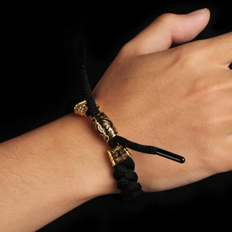 Rastaclat Polyester Small Lion Woven Bracelet Unisex-3