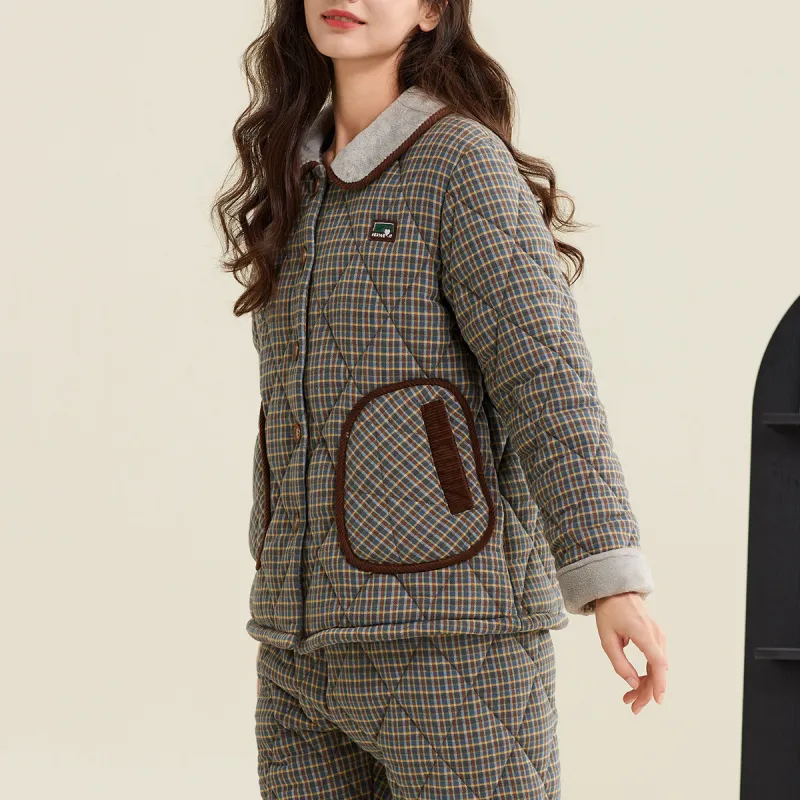 DAERLI Couple Loungewear Warm 100% Cotton Set Outerwear Ready Women's-5