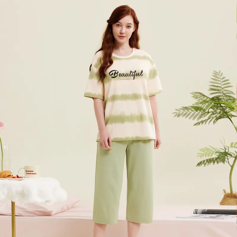 DAERLI Pajama Set Women's Green-3