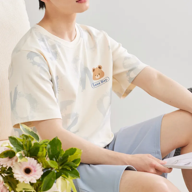 DAERLI Pajama Set Men's Apricot-5