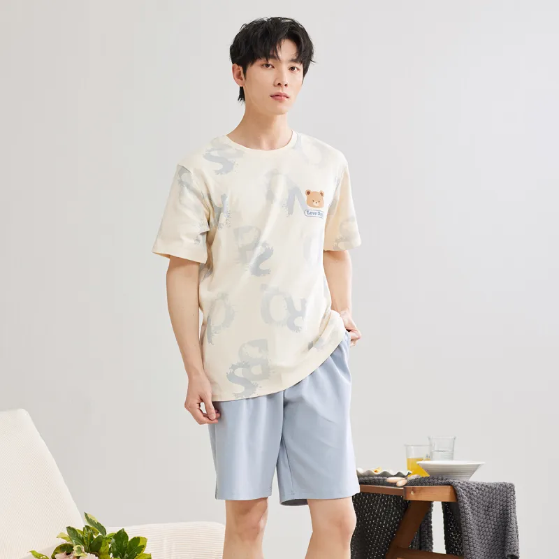 DAERLI Pajama Set Men's Apricot-3