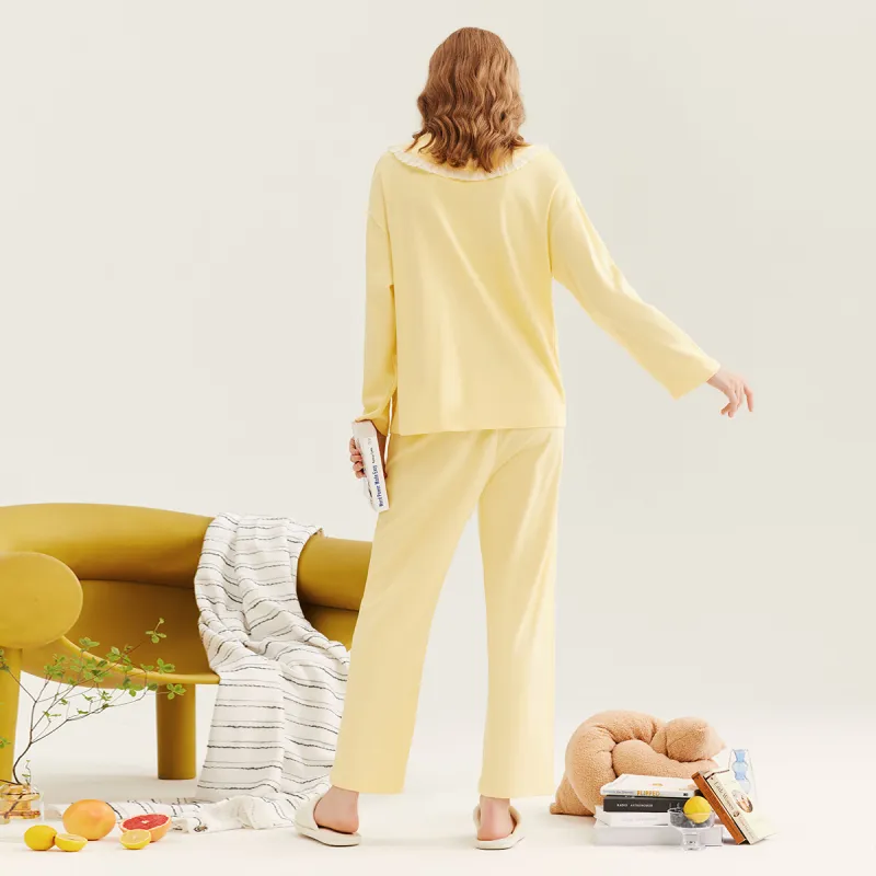 DAERLI Pajama Set Women's Yellow-3