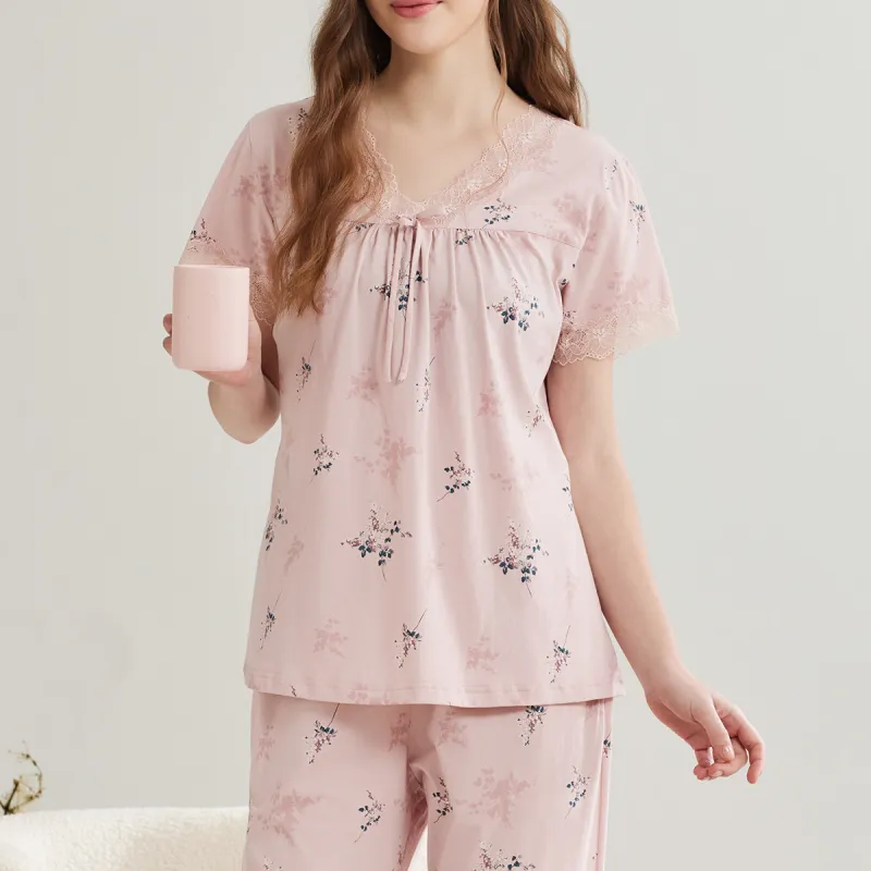 DAERLI Pajama Set Women's Russet Red-5