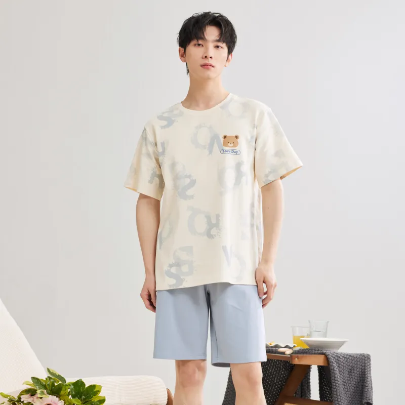 DAERLI Pajama Set Men's Apricot-2