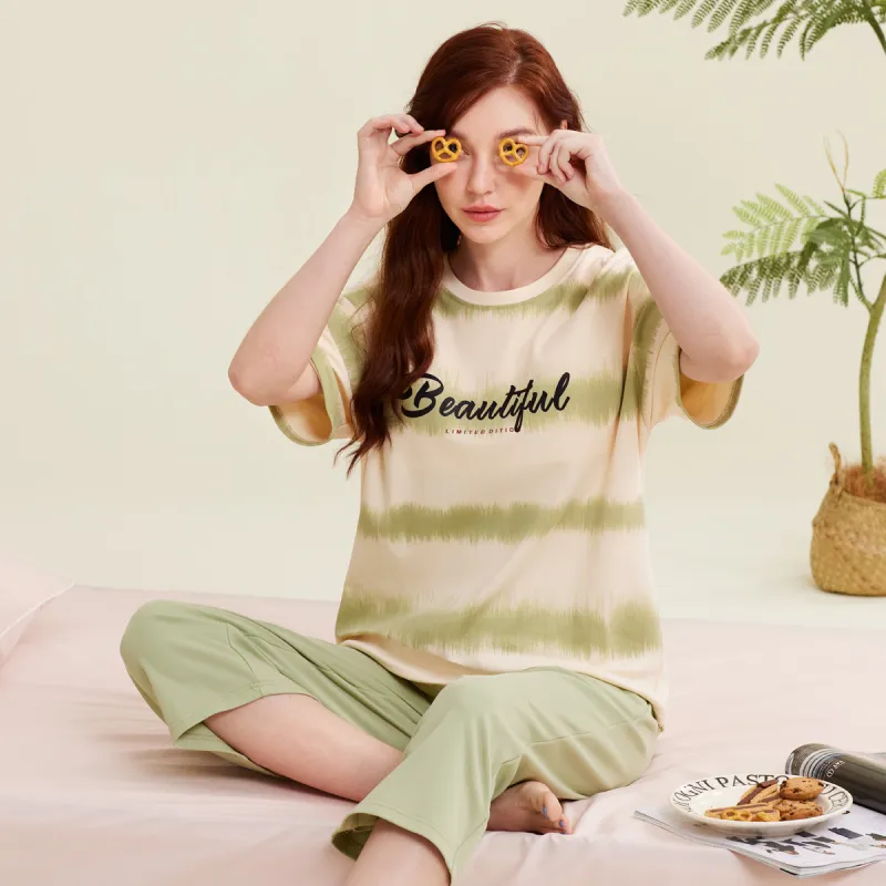 DAERLI Pajama Set Women's Green-1