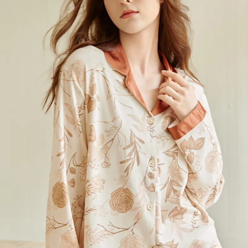 DAERLI Pajama Set Women's Beige-1