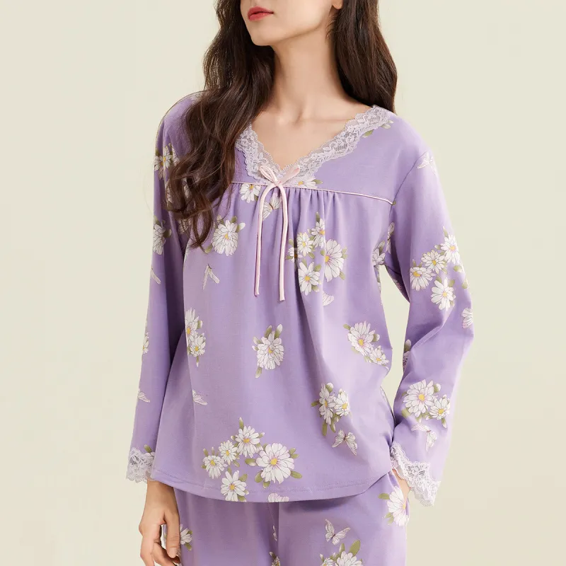 DAERLI Pajama Set Women's Purple-1