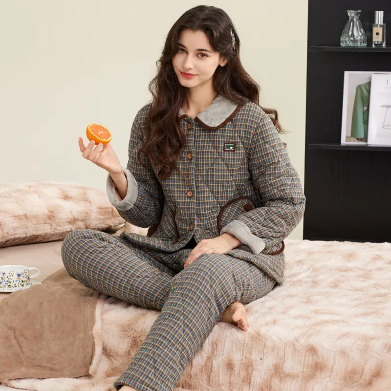 DAERLI Couple Loungewear Warm 100% Cotton Set Outerwear Ready Women's-1