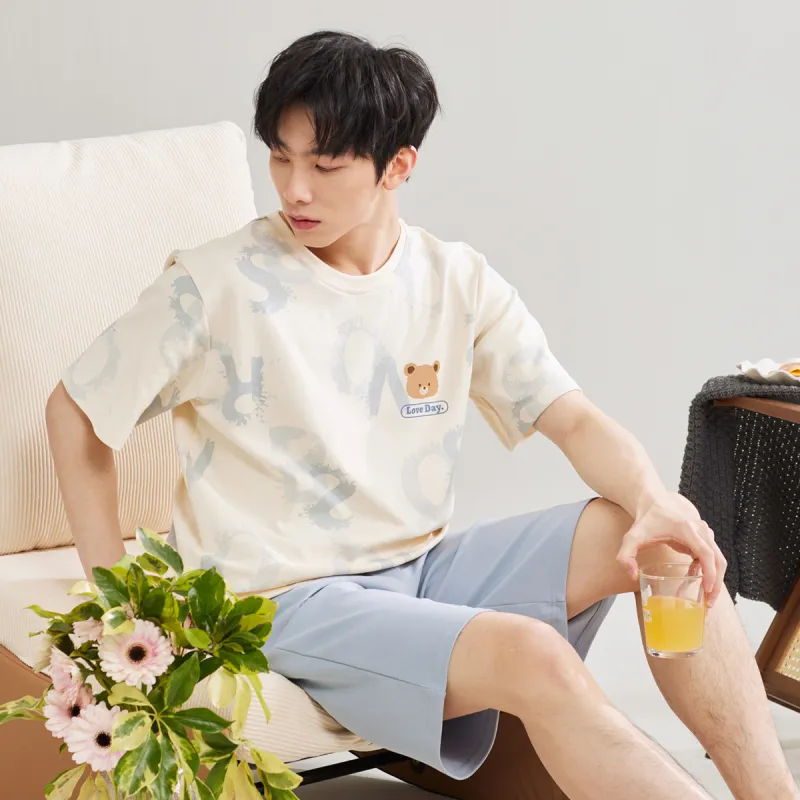 DAERLI Pajama Set Men's Apricot-1
