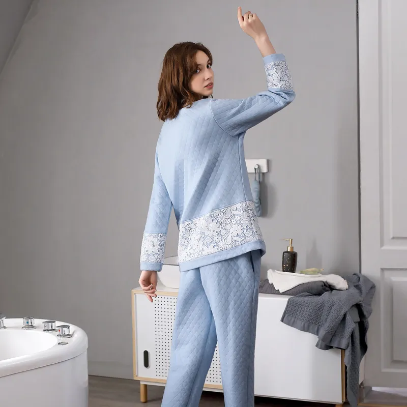 DAERLI Pajama Set Women's Haze Blue-3