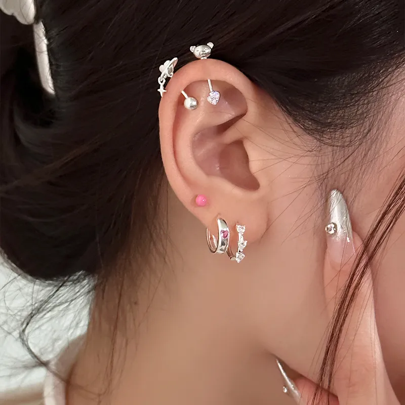 EAR PARTNER 925 Sterling Silver Stud Earrings Women's-7
