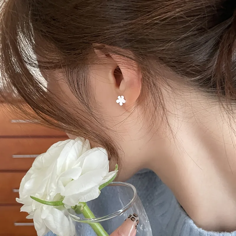 EAR PARTNER 999 Fine Silver Stud Earrings Women's-2