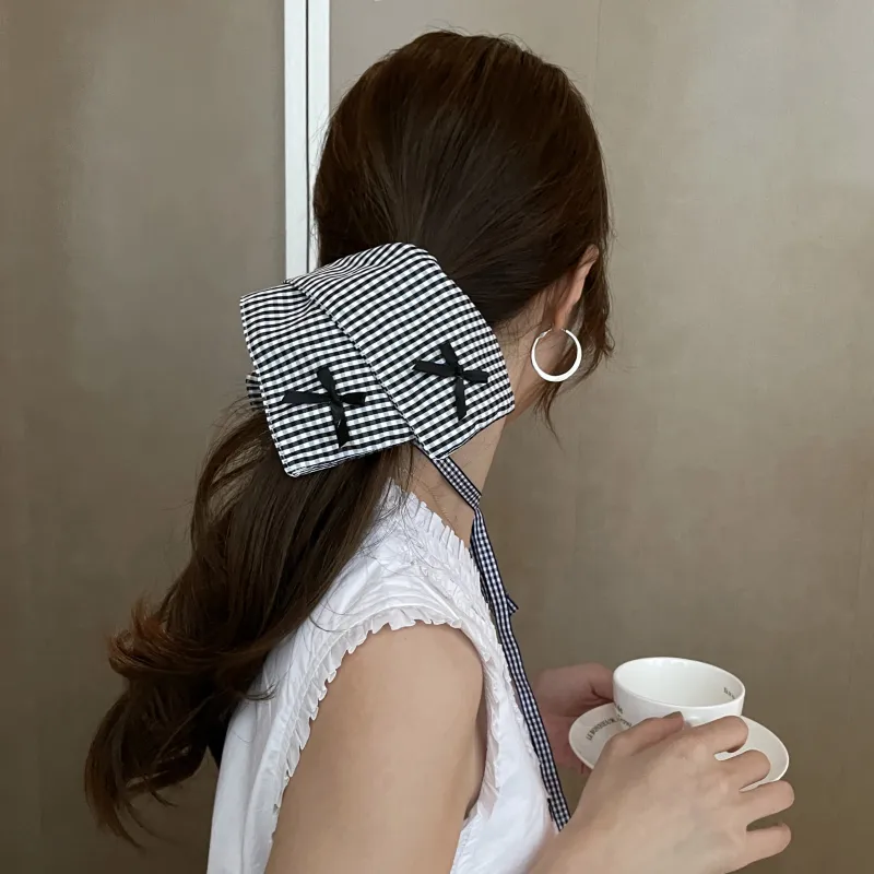 EAR PARTNER Cotton Linen Blend Hair Tie Women's-2