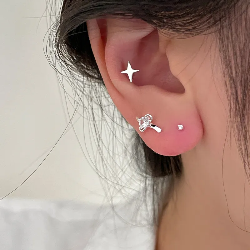 EAR PARTNER 925 Sterling Silver Stud Earrings Women's-2