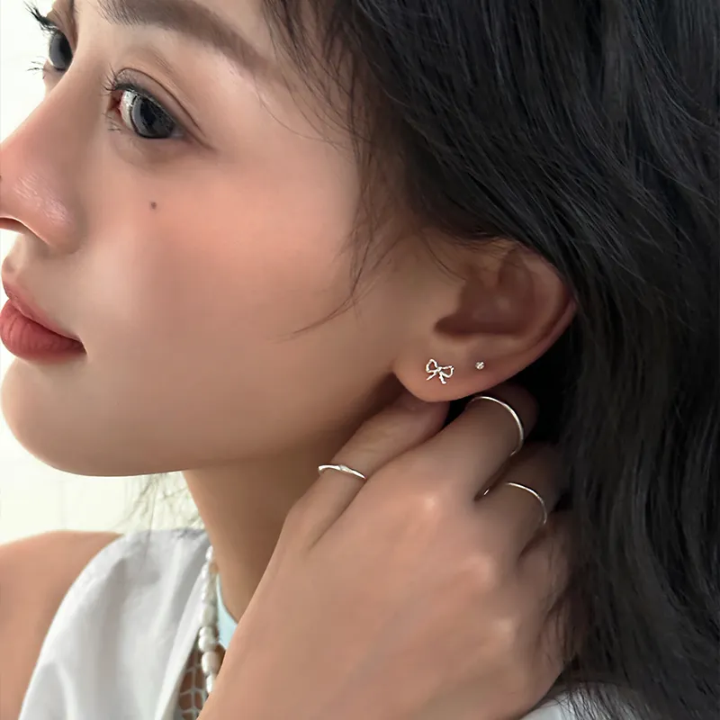EAR PARTNER 999 Fine Silver Stud Earrings Women's-3