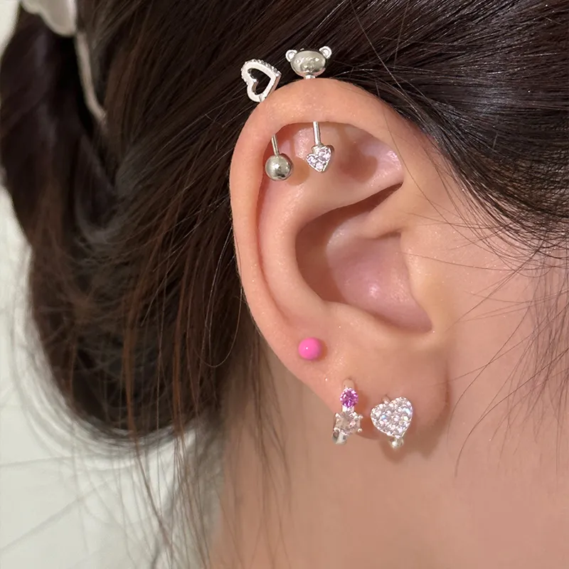 EAR PARTNER 925 Sterling Silver Stud Earrings Women's-1