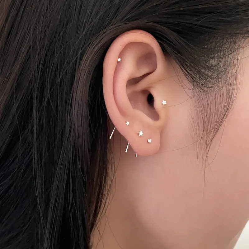 EAR PARTNER 999 Fine Silver Stud Earrings Women's-2