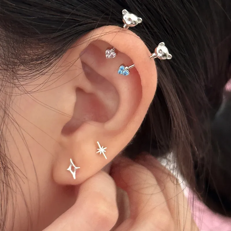 EAR PARTNER 925 Sterling Silver Stud Earrings Women's-3