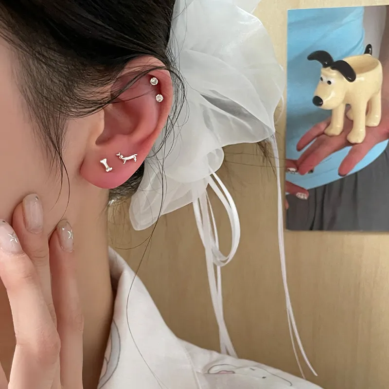 EAR PARTNER 925 Sterling Silver Stud Earrings Women's-4