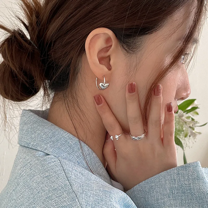 EAR PARTNER 925 White Fungus Needle Earrings Women's-2