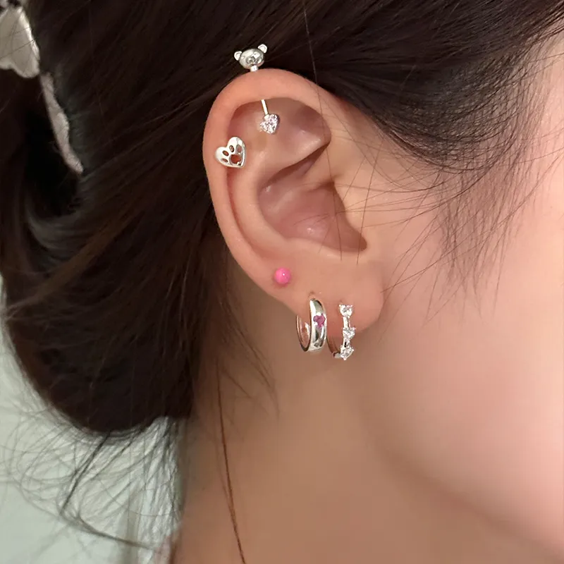 EAR PARTNER 925 Sterling Silver Stud Earrings Women's-9