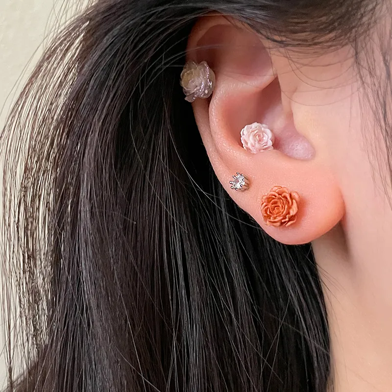 EAR PARTNER Titanium Steel Stud Earrings Women's-4