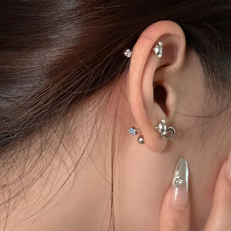 EAR PARTNER 925 Sterling Silver Stud Earrings Women's-5