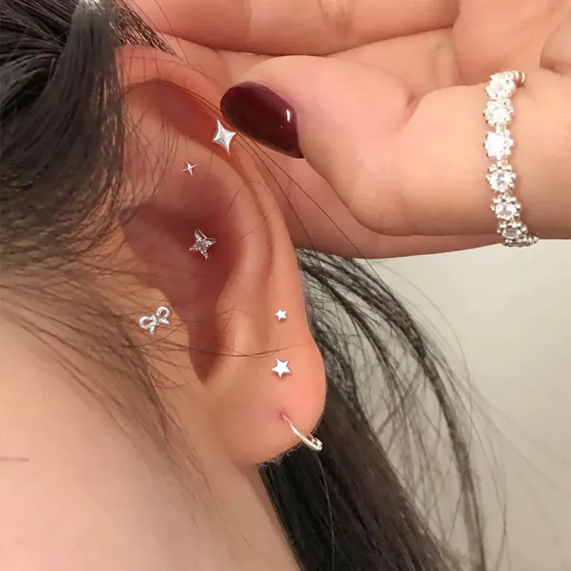 EAR PARTNER 999 Fine Silver Stud Earrings Women's-5
