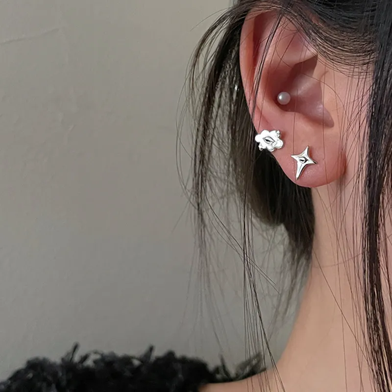 EAR PARTNER 925 Sterling Silver Stud Earrings Women's-1