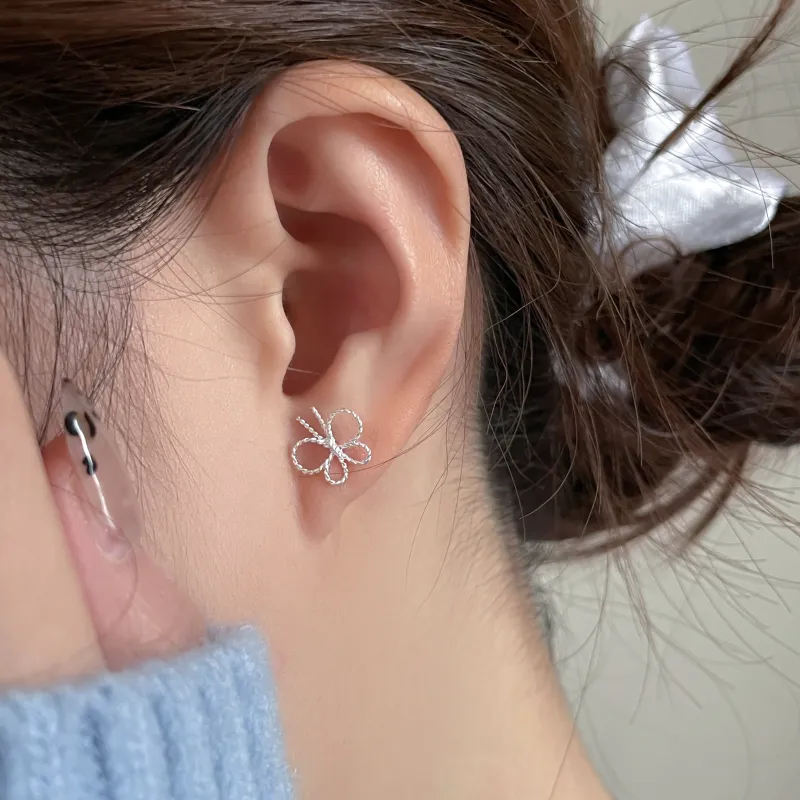 EAR PARTNER 999 Fine Silver Stud Earrings Women's-4